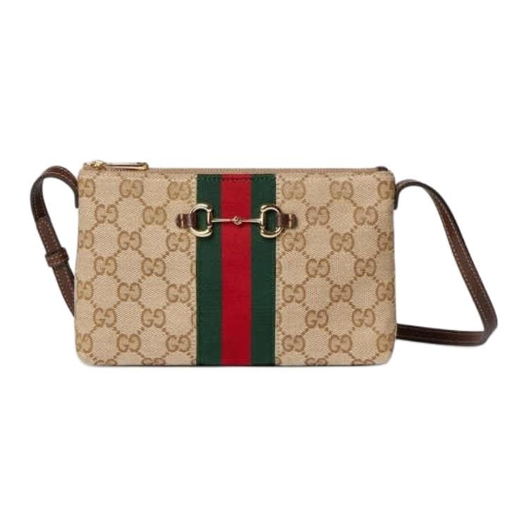 Сумка через плечо GUCCI Horsebit Web GG - изображение 1