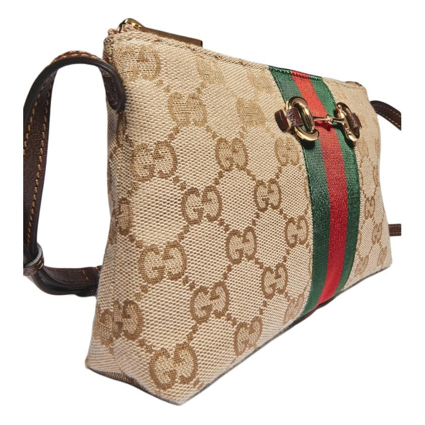 Сумка через плечо GUCCI Horsebit Web GG - изображение 2