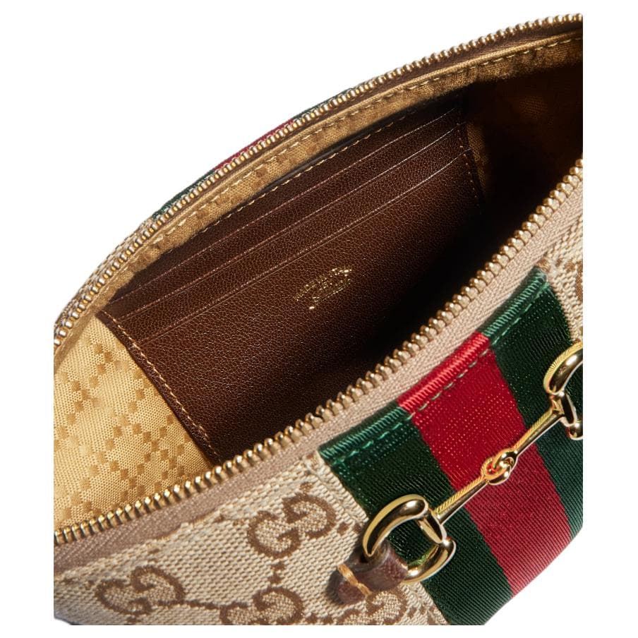 Сумка через плечо GUCCI Horsebit Web GG - изображение 5