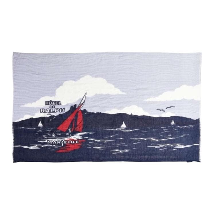 Платок Polo Ralph Lauren Шарфы из льна Женские Морской синий Дальний синий - изображение 2