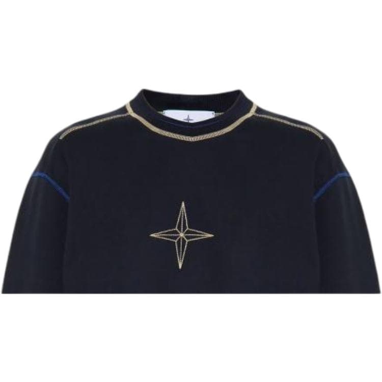 Кофта Stone Island Logo Crewneck Sweatshirt Blue - изображение 5