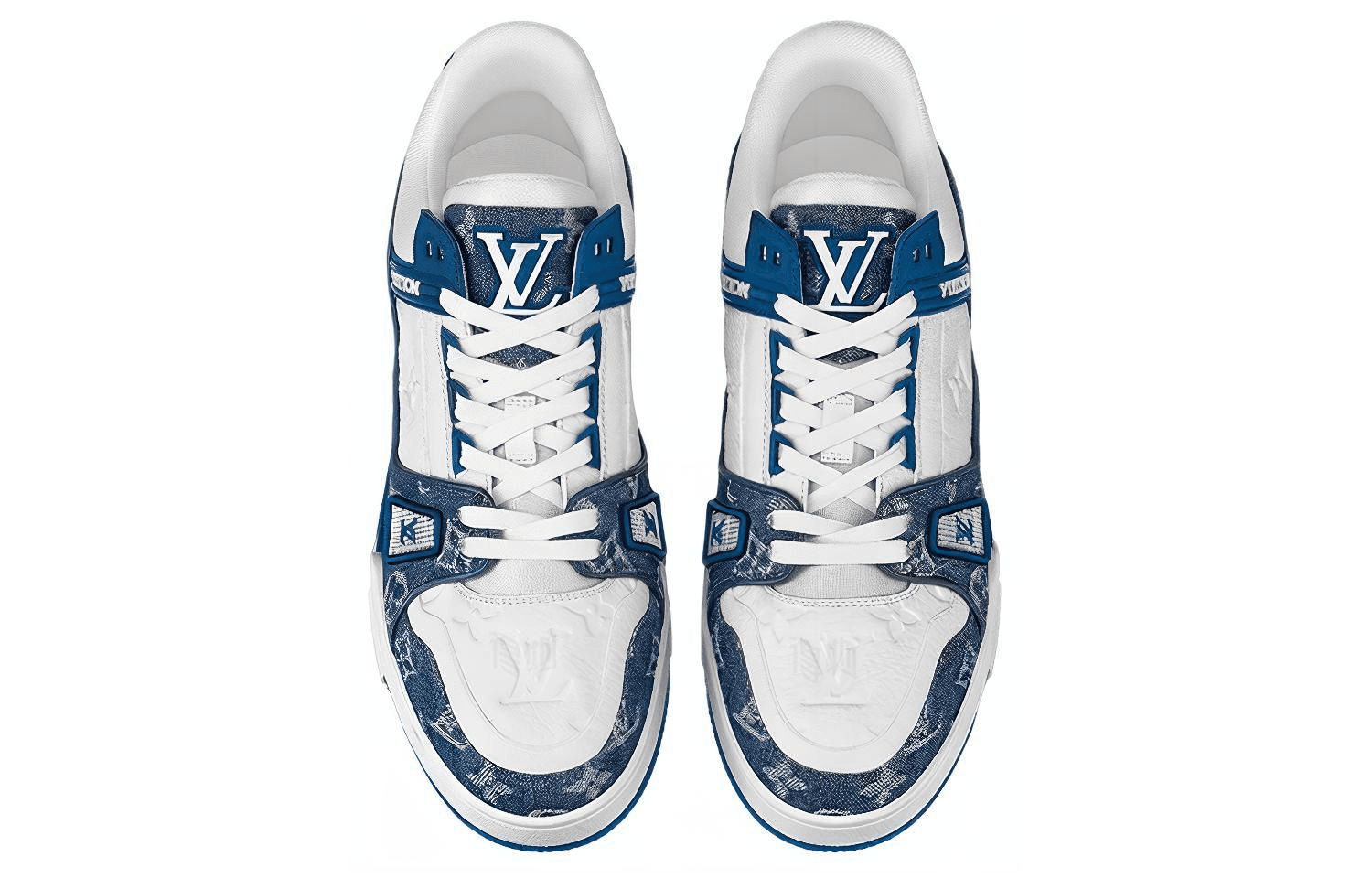 Кроссовки Louis Vuitton Trainer Denim Blue White - изображение 3