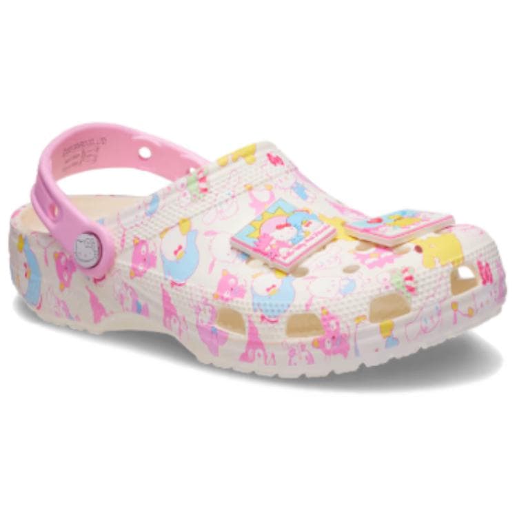 Сабо Crocs Hello Kitty Розовый Многоцветный Классический Деревянный Материал Сабо Резиновые Унисекс Розовый - изображение 2