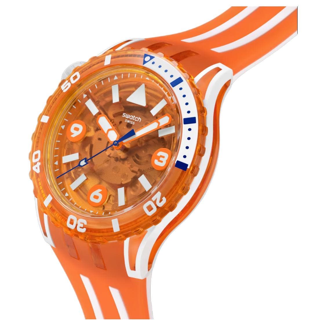 Часы SWATCH SCUBAQUA Кварцевый механизм 100 м водонепроницаемость мужские часы 44 мм апельсиновый циферблат - изображение 3