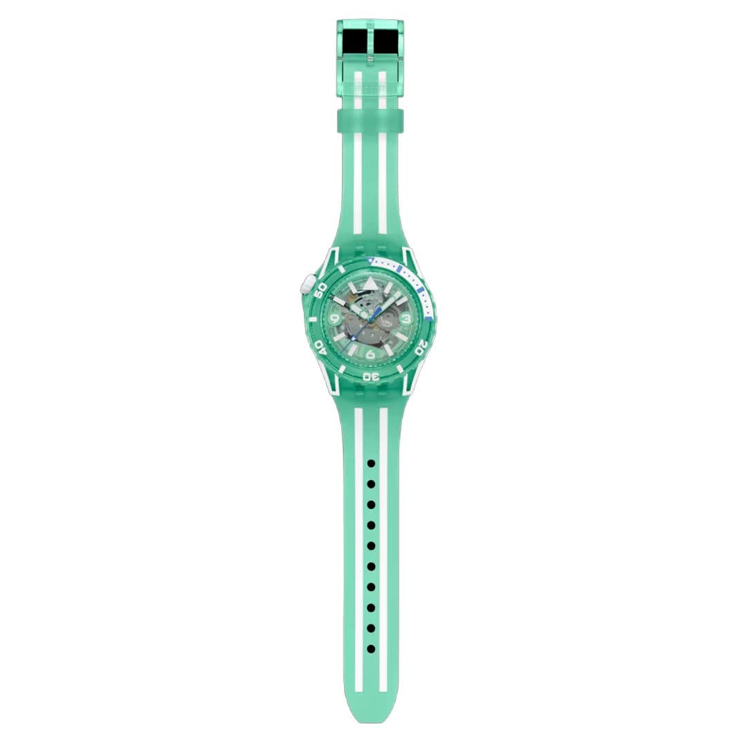 Часы SWATCH SCUBAQUA Кварцевый механизм Мужские часы Часы 44 мм Зеленый циферблат Био-основанный материал Корпус часов - изображение 2