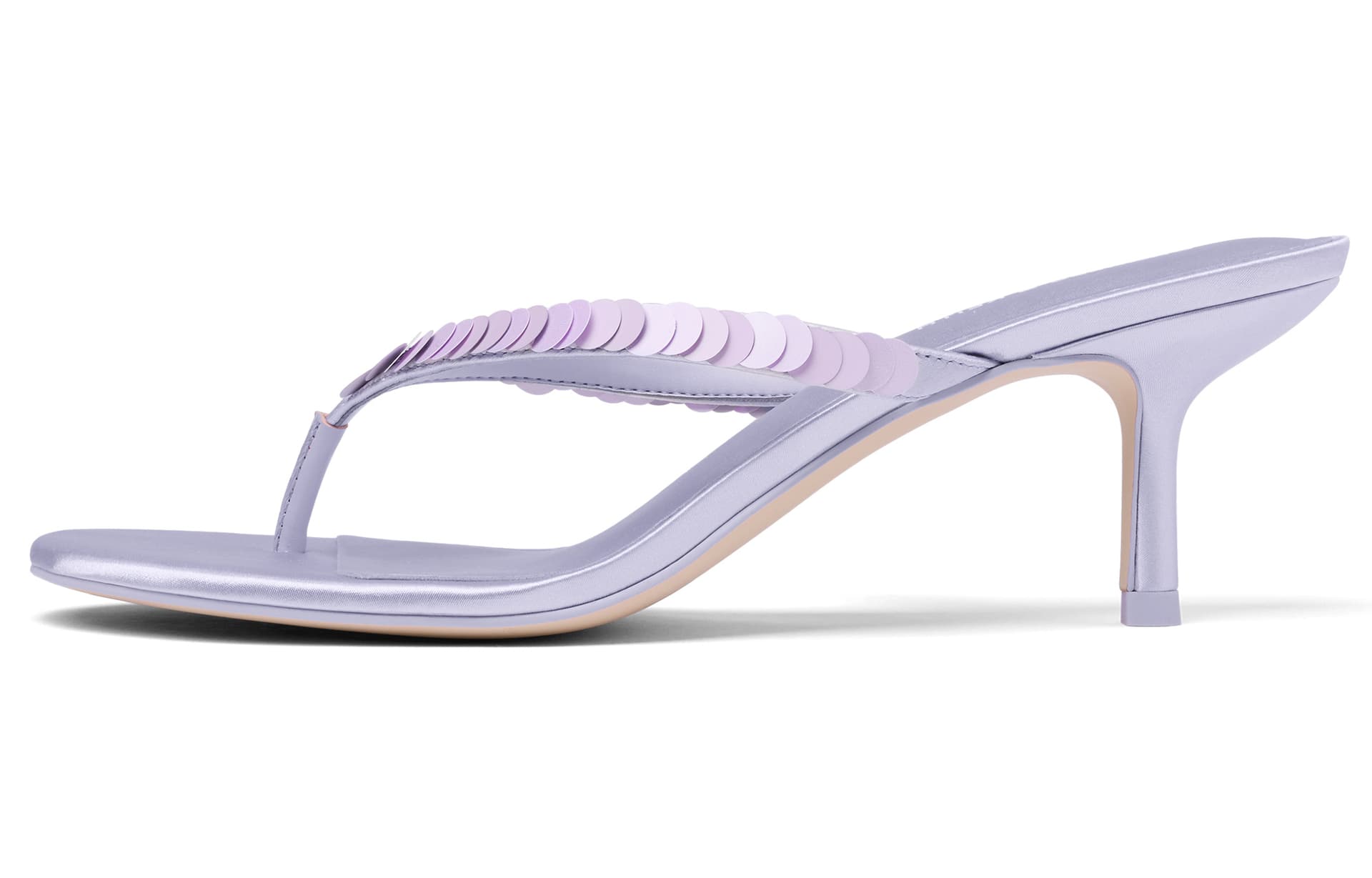Шлёпанцы CHARLES&KEITH Летние блестки стринг высокий каблук (6,2 см) композитная подошва шлепанцы женский - изображение 7