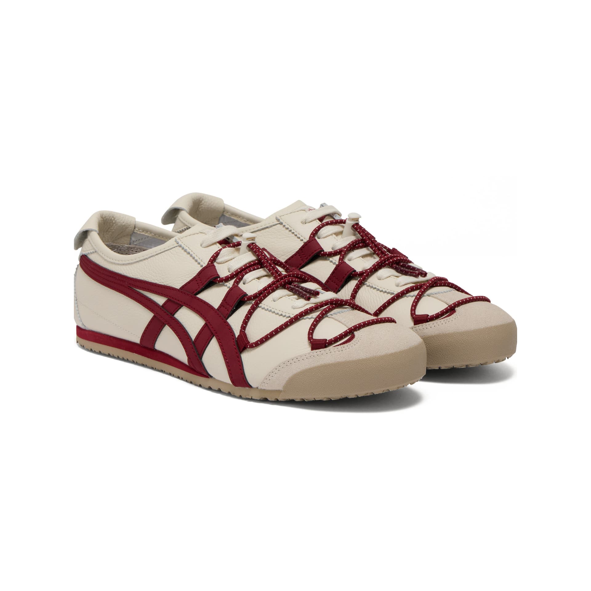 Кроссовки Onitsuka Tiger Mexico 66 VINY Повседневная обувь Унисекс Бежевый Красный - изображение 3