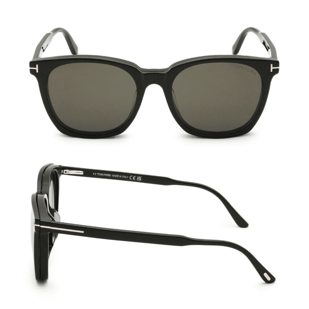 Оправа TOM FORD Сосуд Квадратная форма Eyeglass Рамка Солнцезащитные очки Нижняя заколка On Объектив Унисекс Черный - изображение 5
