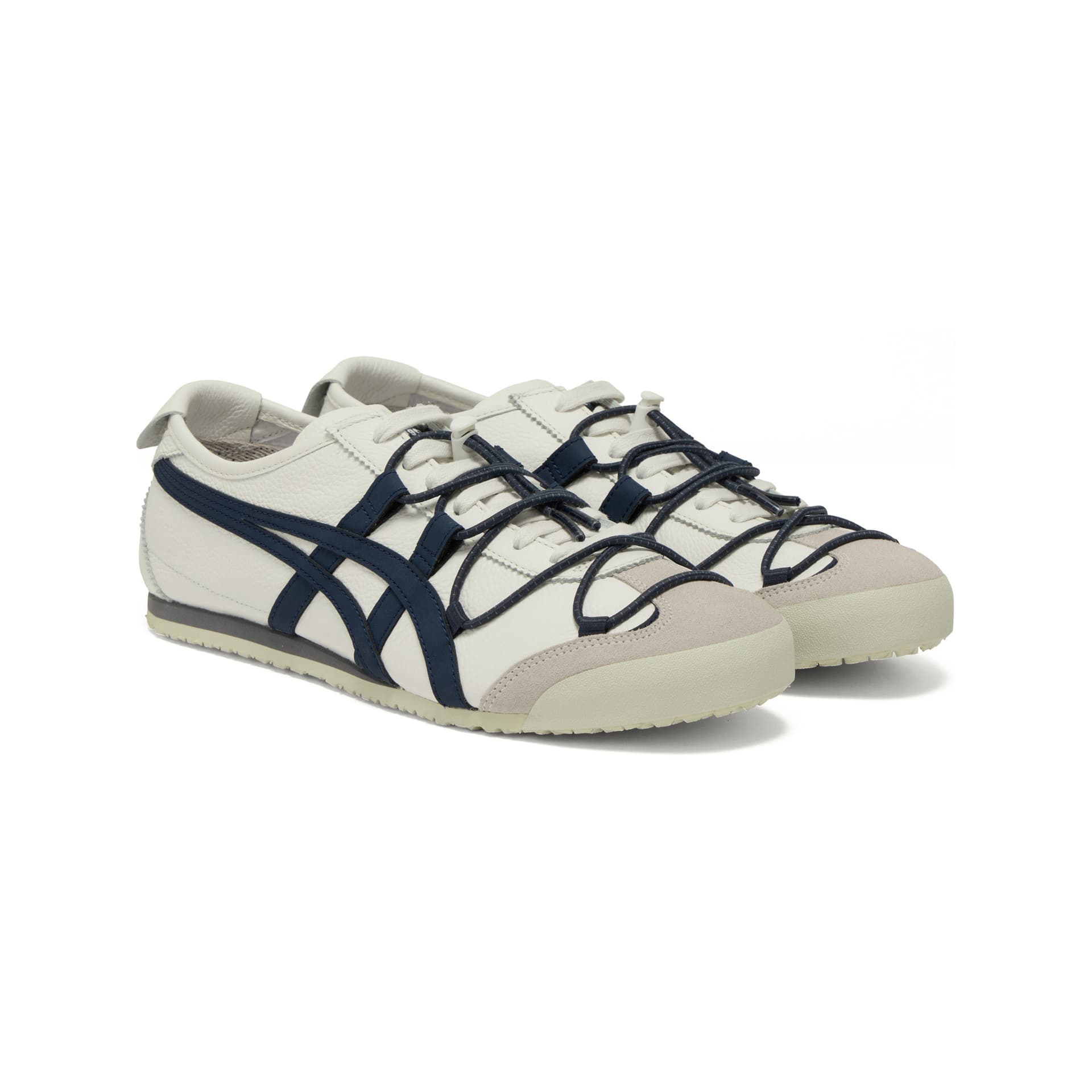 Кроссовки Onitsuka Tiger MEXICO 66 VINY Повседневная обувь Унисекс Экрю Темно-синий - изображение 3