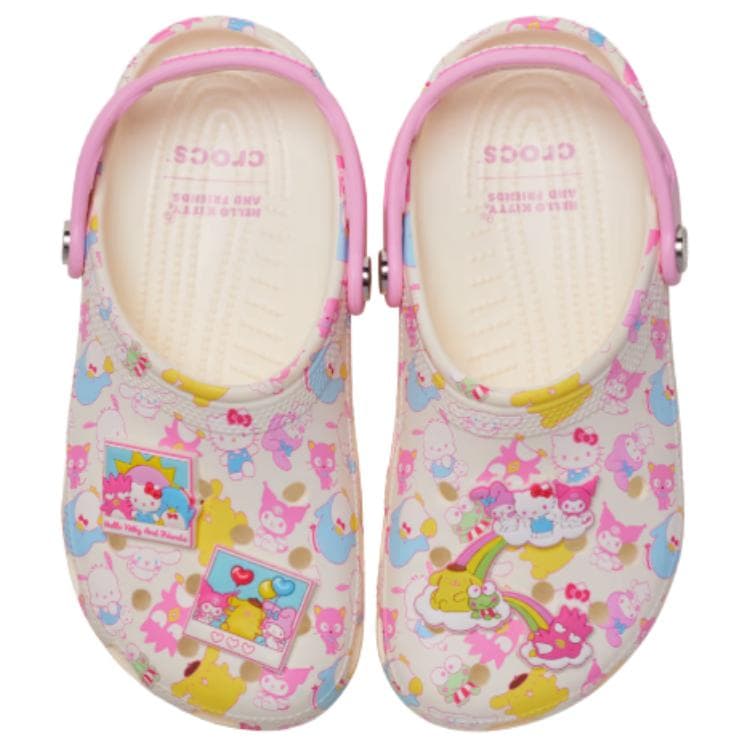 Сабо Crocs Hello Kitty Розовый Многоцветный Классический Деревянный Материал Сабо Резиновые Унисекс Розовый - изображение 4