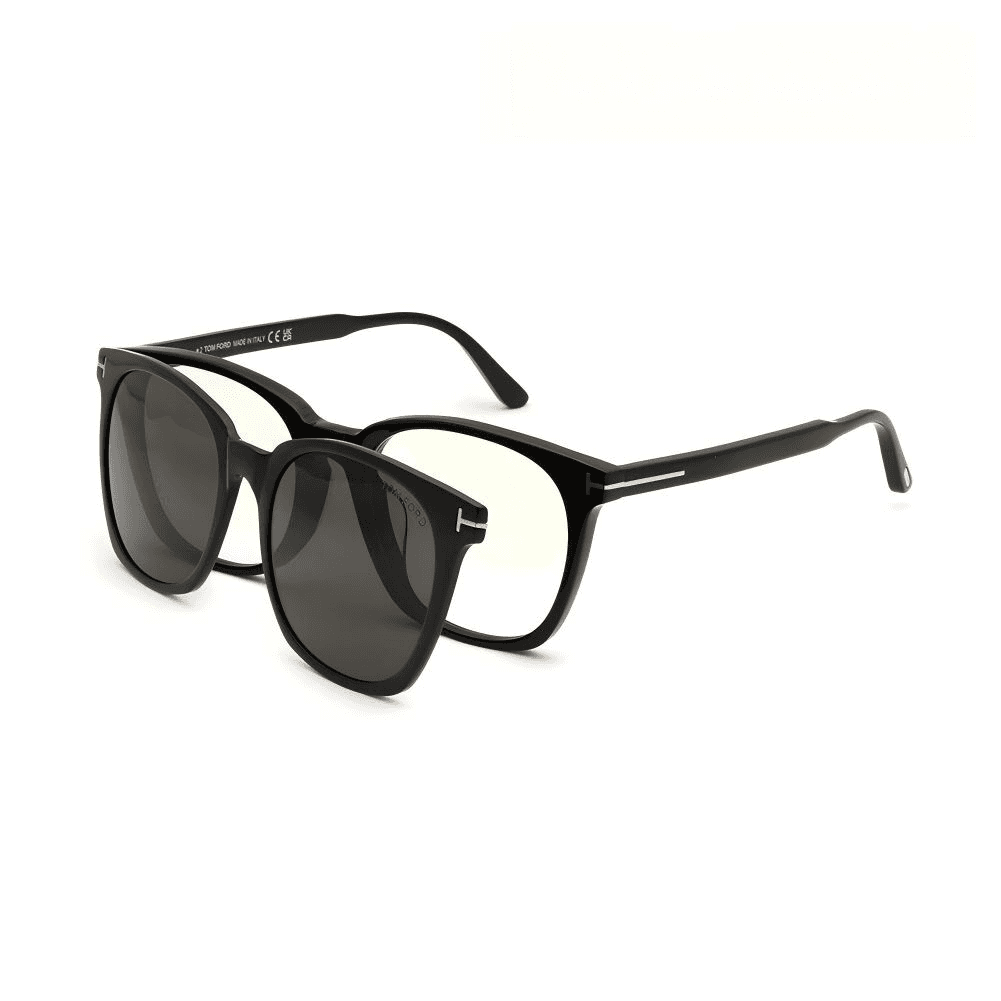 Оправа TOM FORD Сосуд Квадратная форма Eyeglass Рамка Солнцезащитные очки Нижняя заколка On Объектив Унисекс Черный - изображение 4