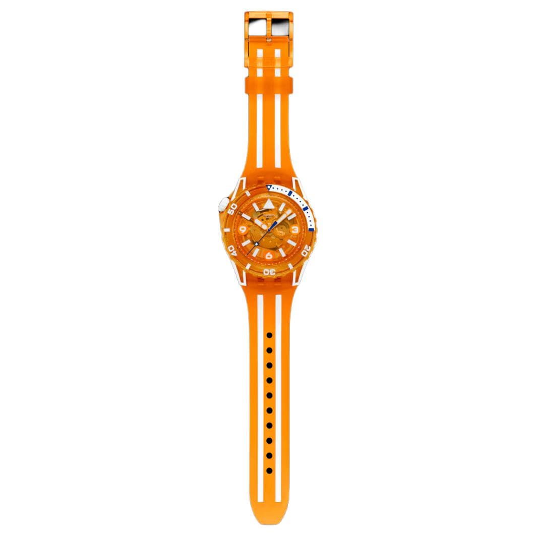 Часы SWATCH SCUBAQUA Кварцевый механизм 100 м водонепроницаемость мужские часы 44 мм апельсиновый циферблат - изображение 2