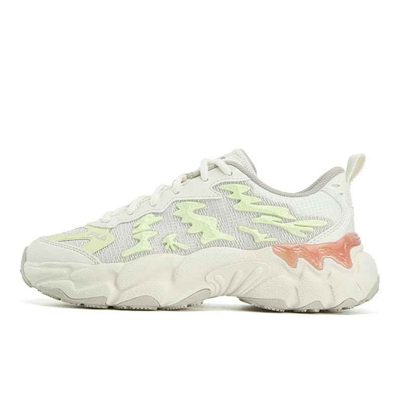 Кроссовки FILA FERN 3 Износостойкий Дышащий Легкий Низкий Топ Кроссовки Женские Кремово-белый Желтый Зеленый - изображение 1