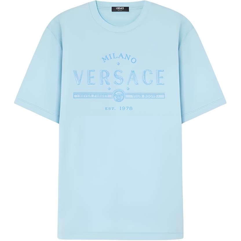 Футболка VERSACE FW24 T Рубашка Мужская Светло-Синяя - изображение 1