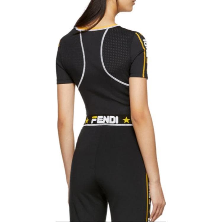 Футболка Fendi Черные Женские T-рубашки - изображение 4