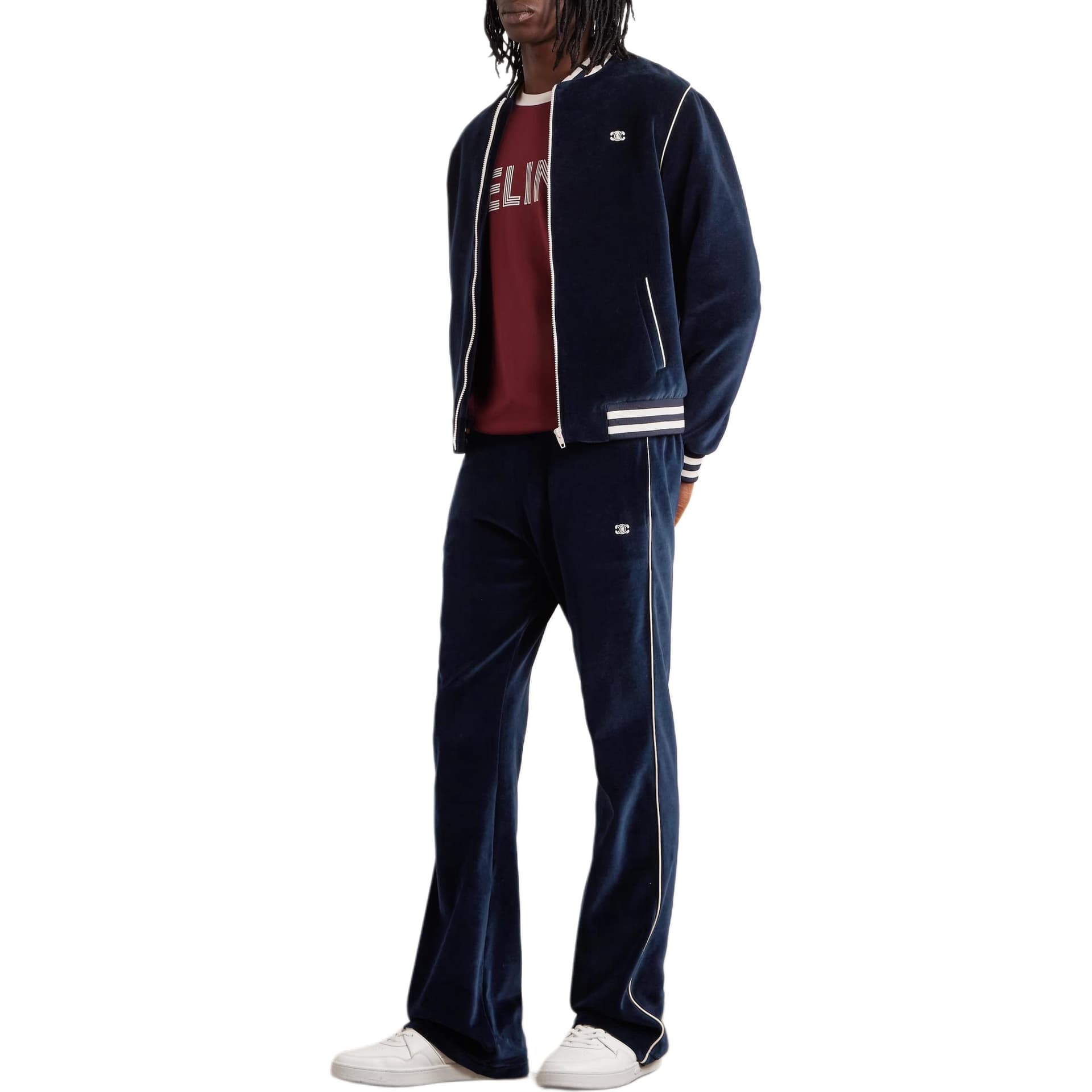 Куртка CELINE FW23 Striped Logo Jacket Navy - изображение 3