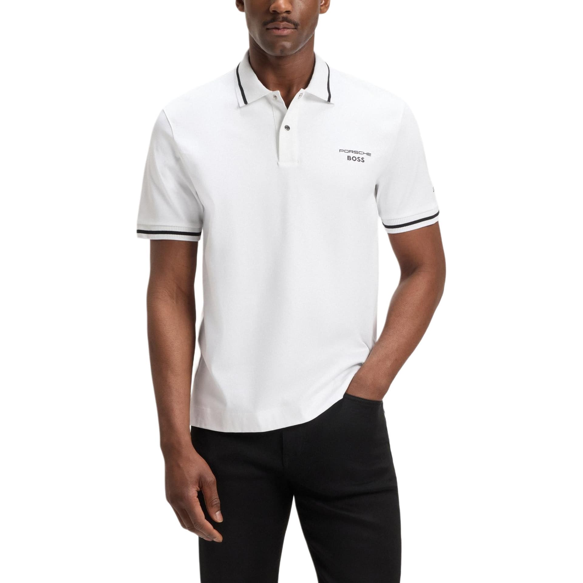 Поло Hugo Boss X Porsche Поло Мужское Белое - изображение 4