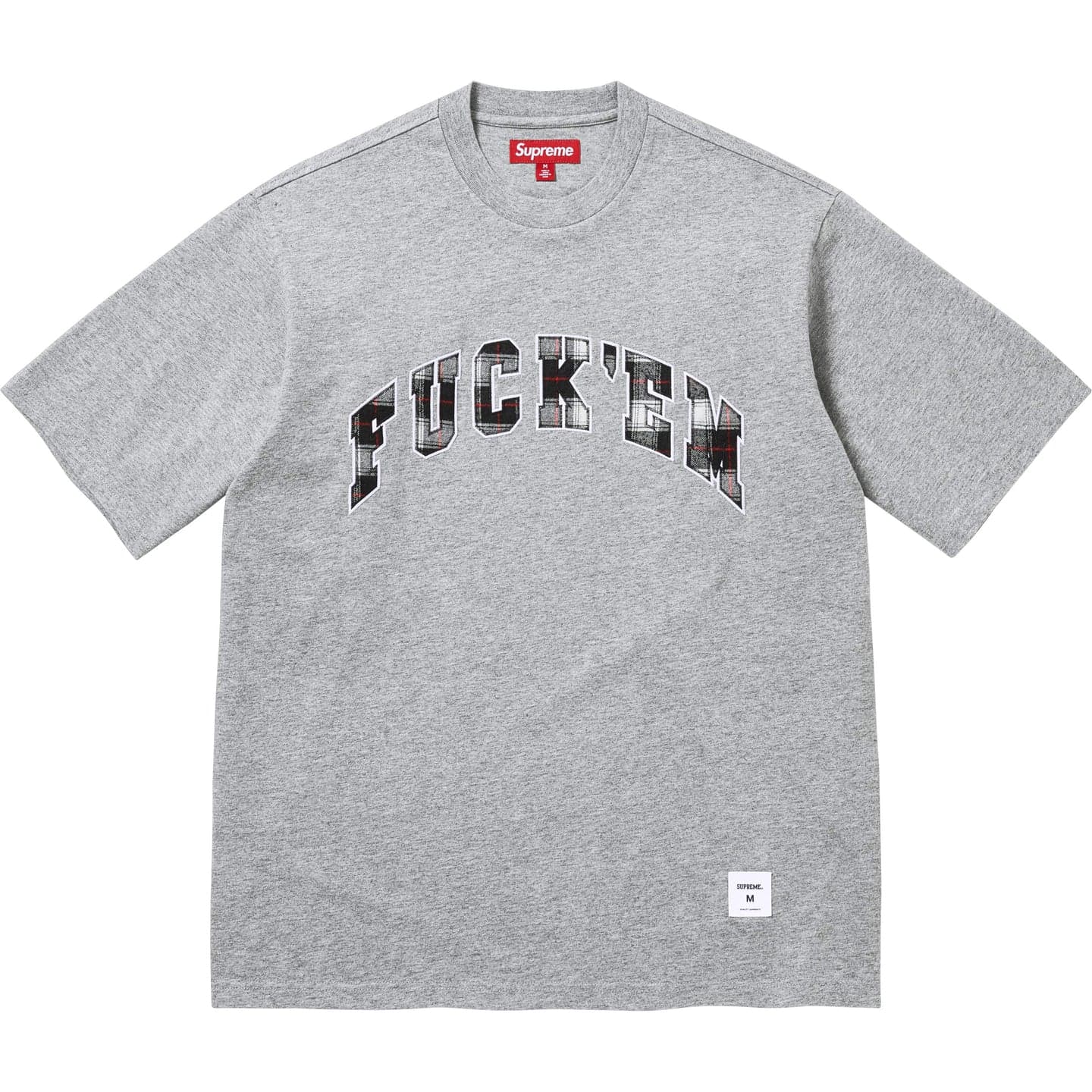 Футболка Supreme SS26 WEEK9 Fuck'EM Клетчатый S S Топ T Рубашка Унисекс - изображение 1