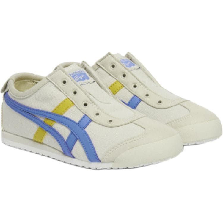 Кроссовки Onitsuka Tiger MEXICO 66 Slip-On Ткань Удобные Низкие Кеды Детские Лайфстайл Обувь Синий Серый Детский - изображение 2