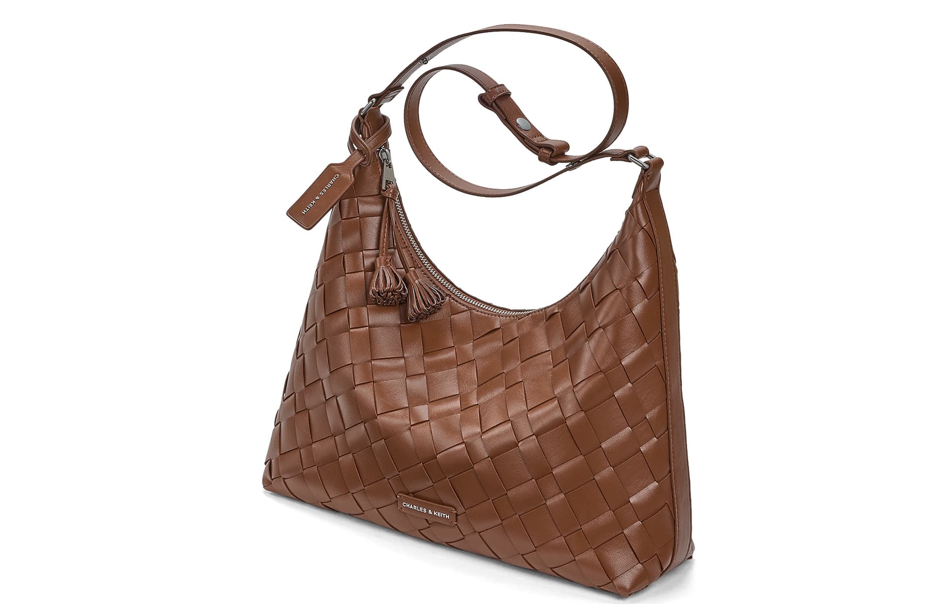 Мини-сумка CHARLES&KEITH Сумка-тоут из PU среднего размера с большим основным отделением, молочно-белый/шоколадный/черный - изображение 3