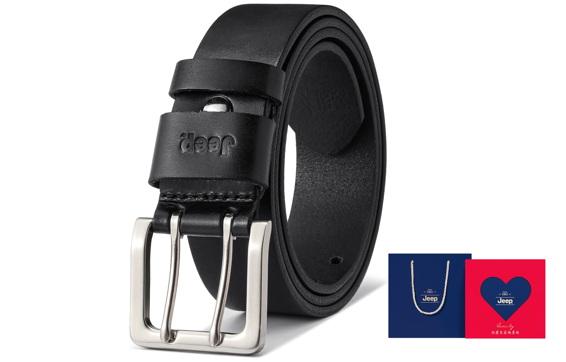 Ремень Jeep Сплав Лицевая коровья кожа Ремни Мужской Черный коричневый 3,7см - изображение 3