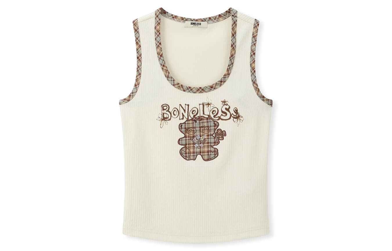 Майка BONELESS Cut Ecru Women's Tank Tops - изображение 1