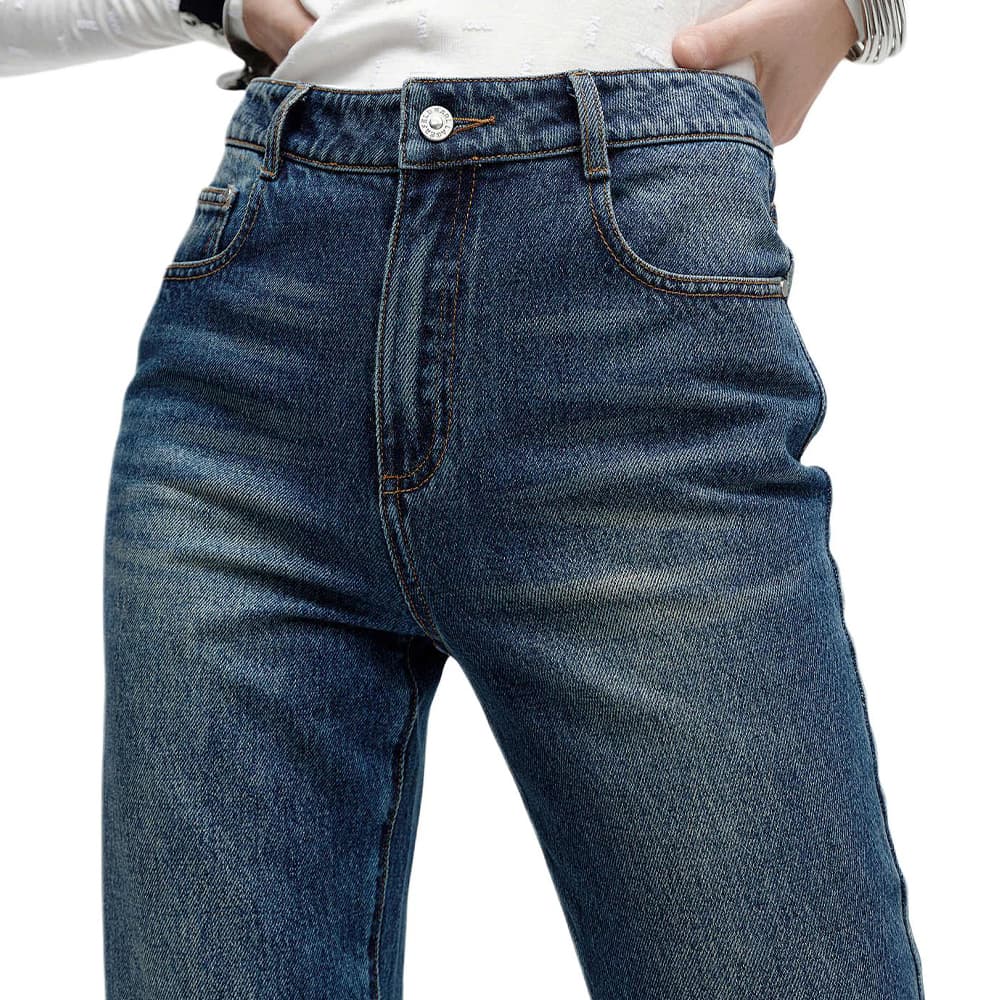 Джинсы KARL LAGERFELD / Karl Lagerfeld Jeans Модный Однотонный Хлопок Джинсы Прямой Фасон Женский - изображение 6