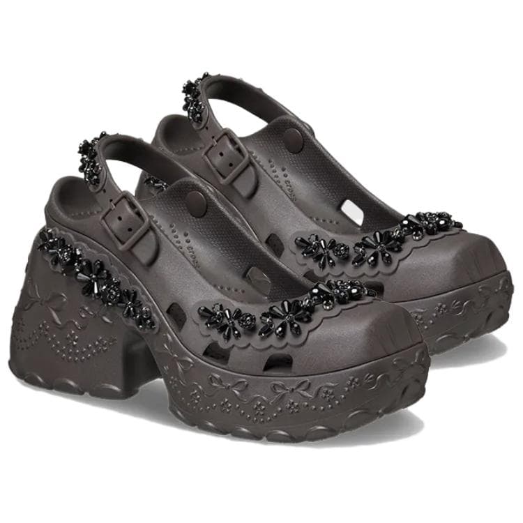 Сабо Crocs x SIMONE ROCHA Балетка Платформа Сабо Резина Женская Темно-Кофейная - изображение 4
