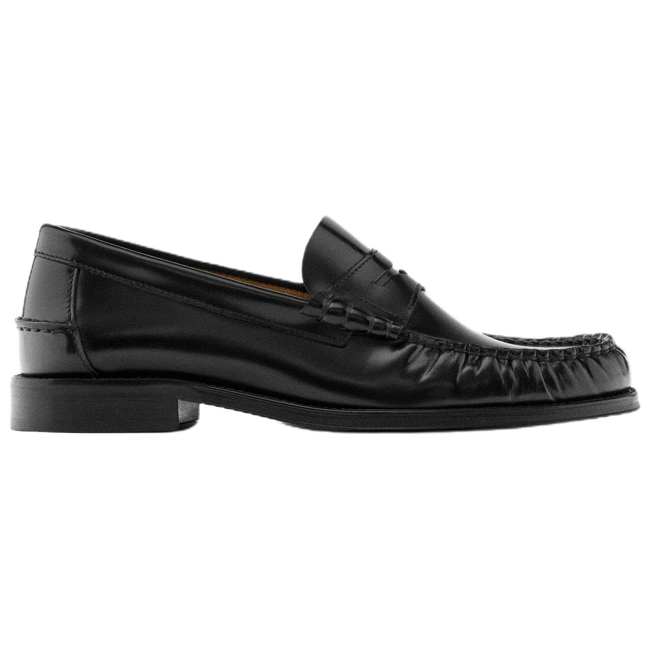 Лоферы Massimo Dutti Лоферы из коровьей кожи женские черные - изображение 5