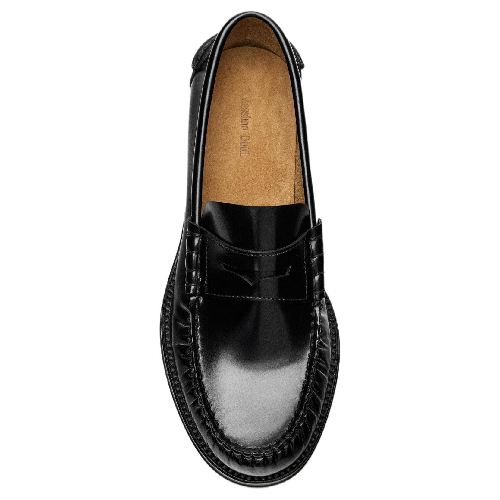 Лоферы Massimo Dutti Лоферы из коровьей кожи женские черные - изображение 4