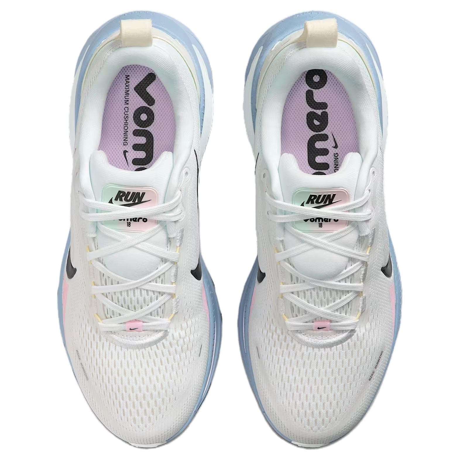Кроссовки для бега Nike Vomero 18 Дышащие Беговые кроссовки с амортизацией для женщин белые и синие - изображение 4