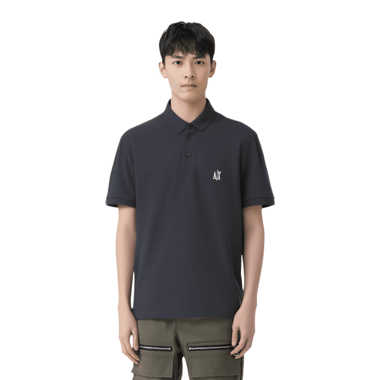 Поло ARMANI EXCHANGEAE Мужская рубашка polo морского синего цвета - изображение 2