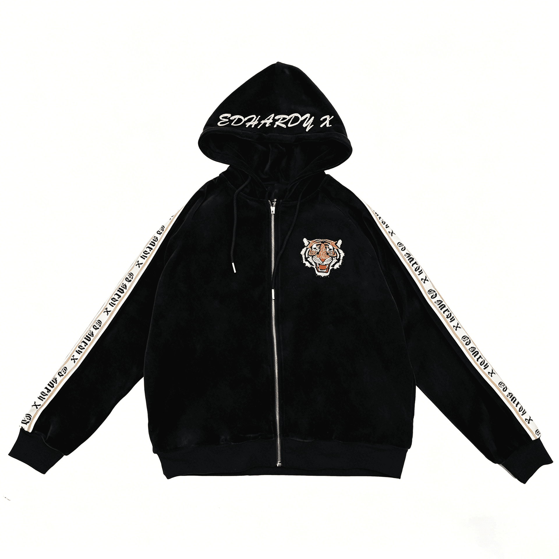Худи Ed Hardy Velvet Zip Hoodie Black - изображение 2