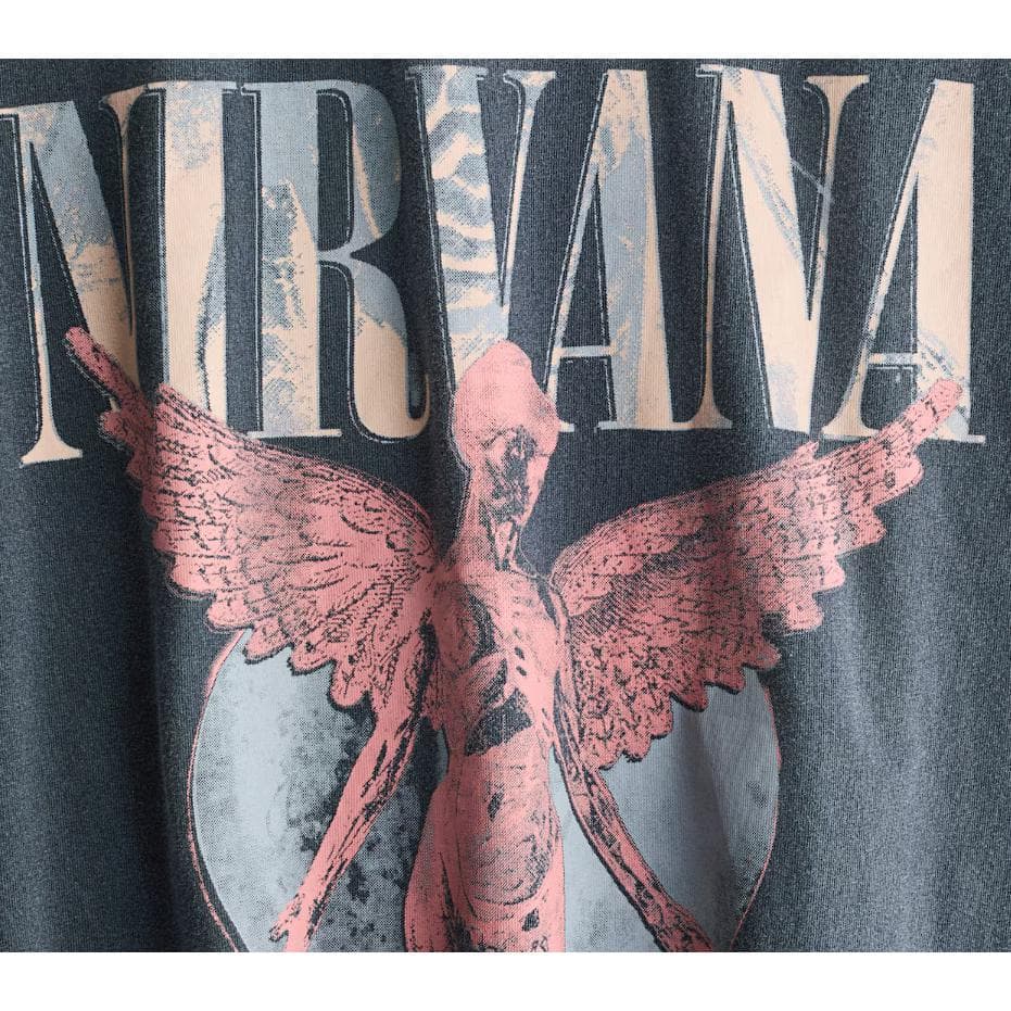 Футболка H M Темно-серый Nirvana Женские T-рубашки - изображение 2