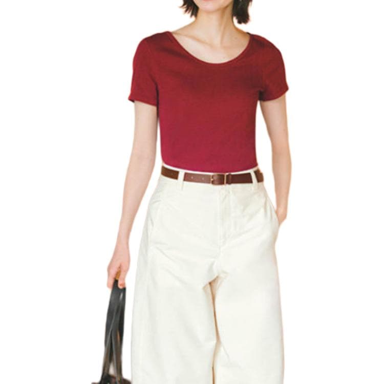 Футболка UNIQLO Темно-красные Женские Футболки - изображение 1
