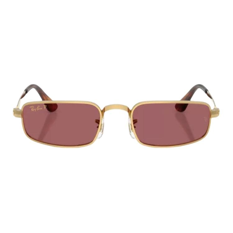 Солнцезащитные очки RayBan Металлические Прямоугольные Солнцезащитные Очки Унисекс Золото - изображение 2