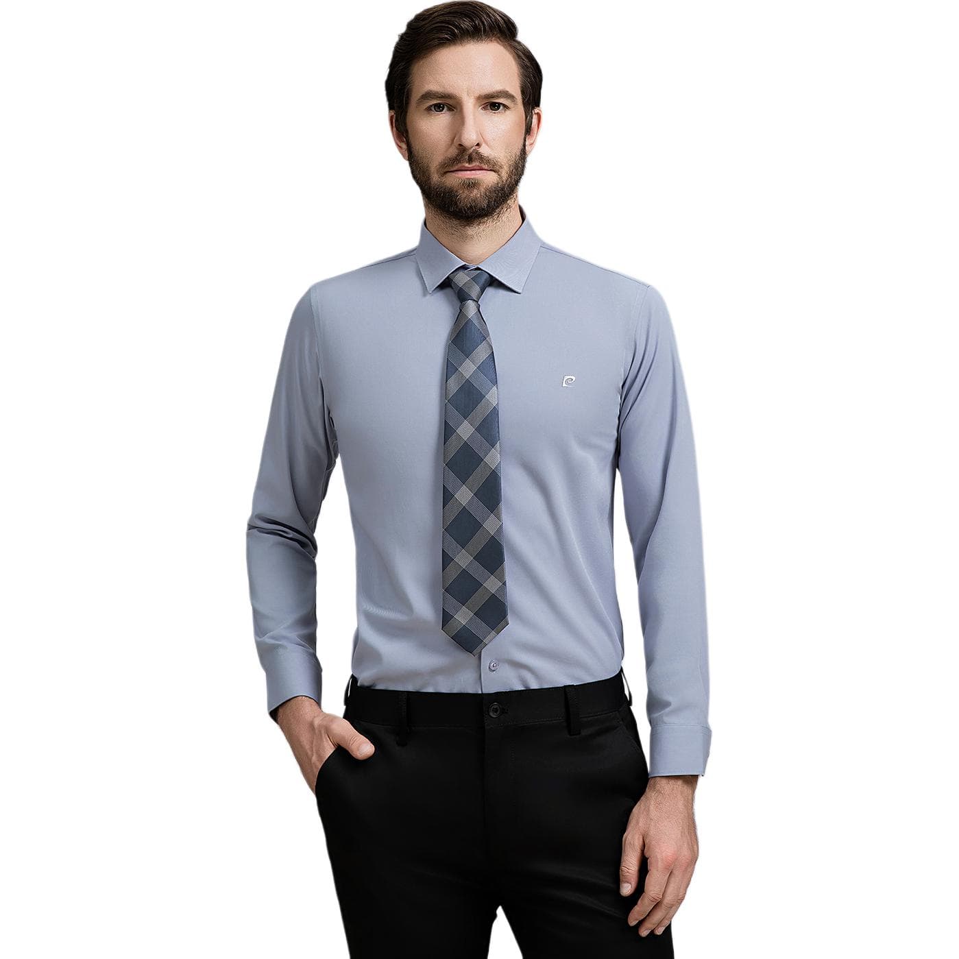 Рубашка PIERRE CARDIN Серые Мужские Рубашки - изображение 1
