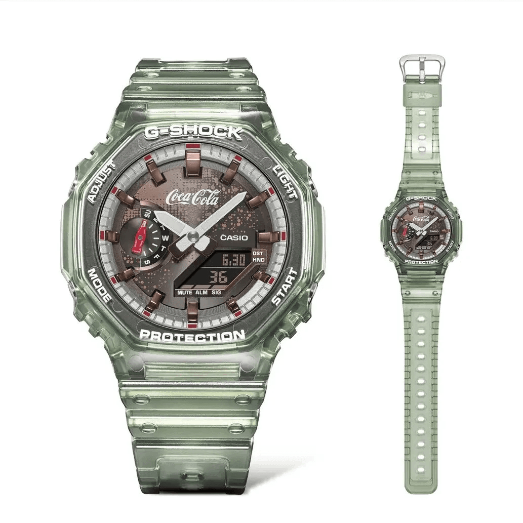 Часы CASIO Coca Cola 2100 Collection Восемь Принц Кварцевый механизм Смола Шнуровка Часы Мужские часы - изображение 3