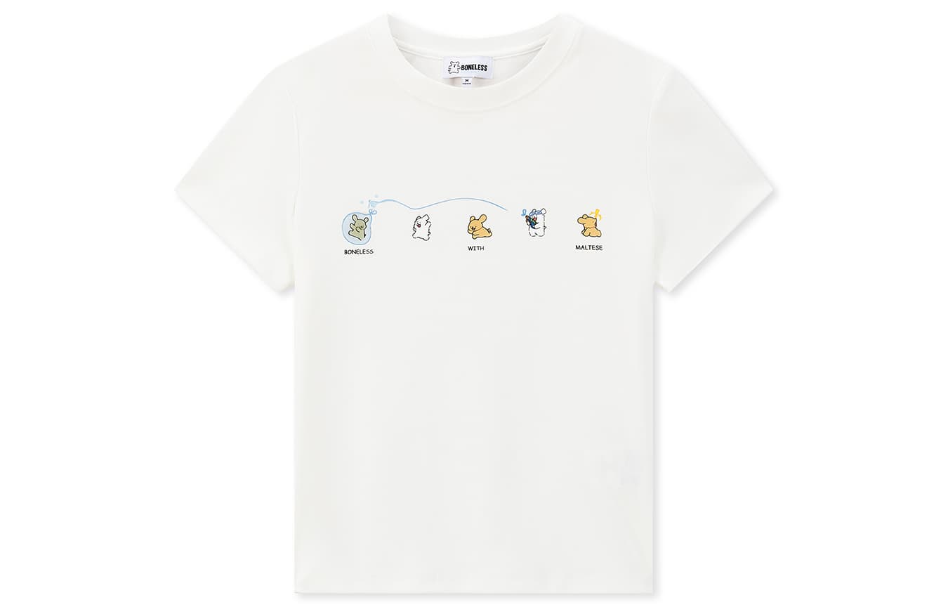 Футболка BONELESS Cut No-Seam Ecru Women's T-Shirts BONELESS Cut Безшовные Экрю Женские Футболки - изображение 1