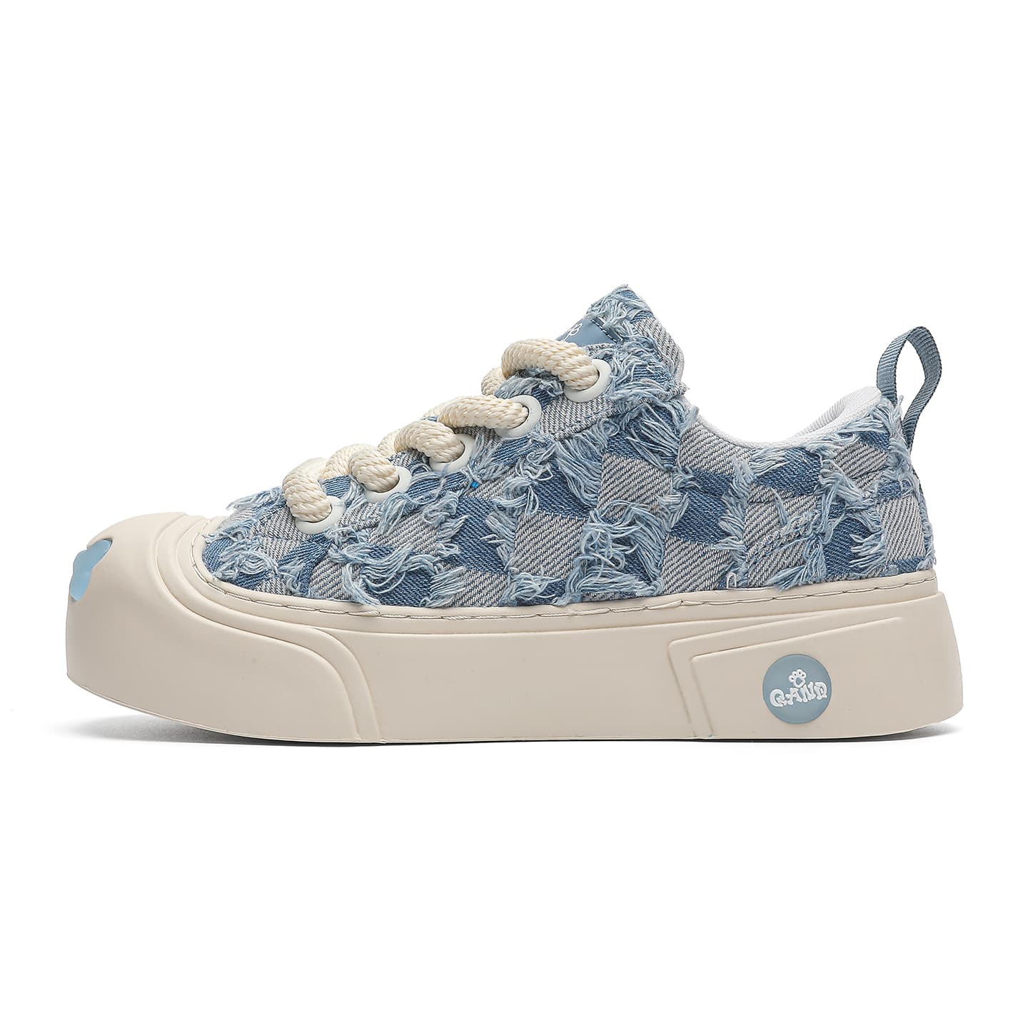 Кроссовки Q-AND American distressed ruffle edge cute casual street skateboard fashion trend versatile anti-slip shock-absorbing breathable low-top sneakers unisex - изображение 1