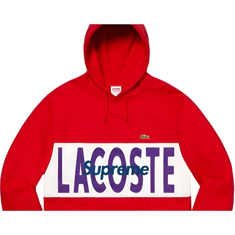 Худи Supreme x LACOSTE Week 5 Hoodie Red - изображение 2