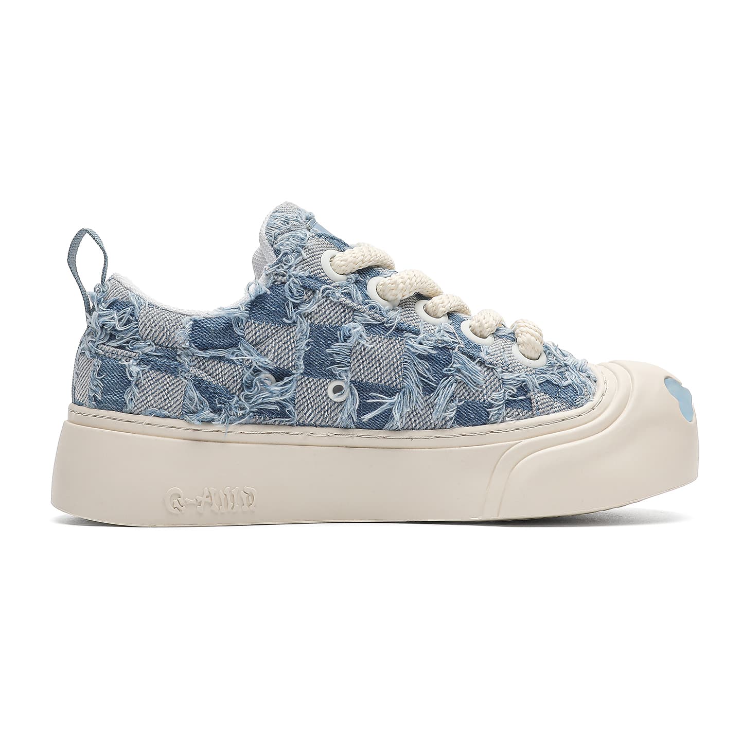 Кроссовки Q-AND American distressed ruffle edge cute casual street skateboard fashion trend versatile anti-slip shock-absorbing breathable low-top sneakers unisex - изображение 2