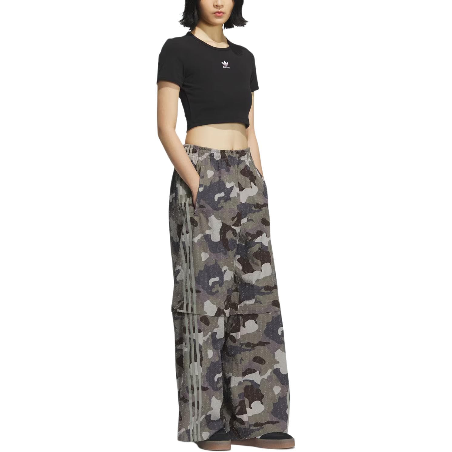 Спортивная одежда Adidas Originals ADILENIUM CAMO Спортивные штаны унисекс слойные оливково-зеленые - изображение 3