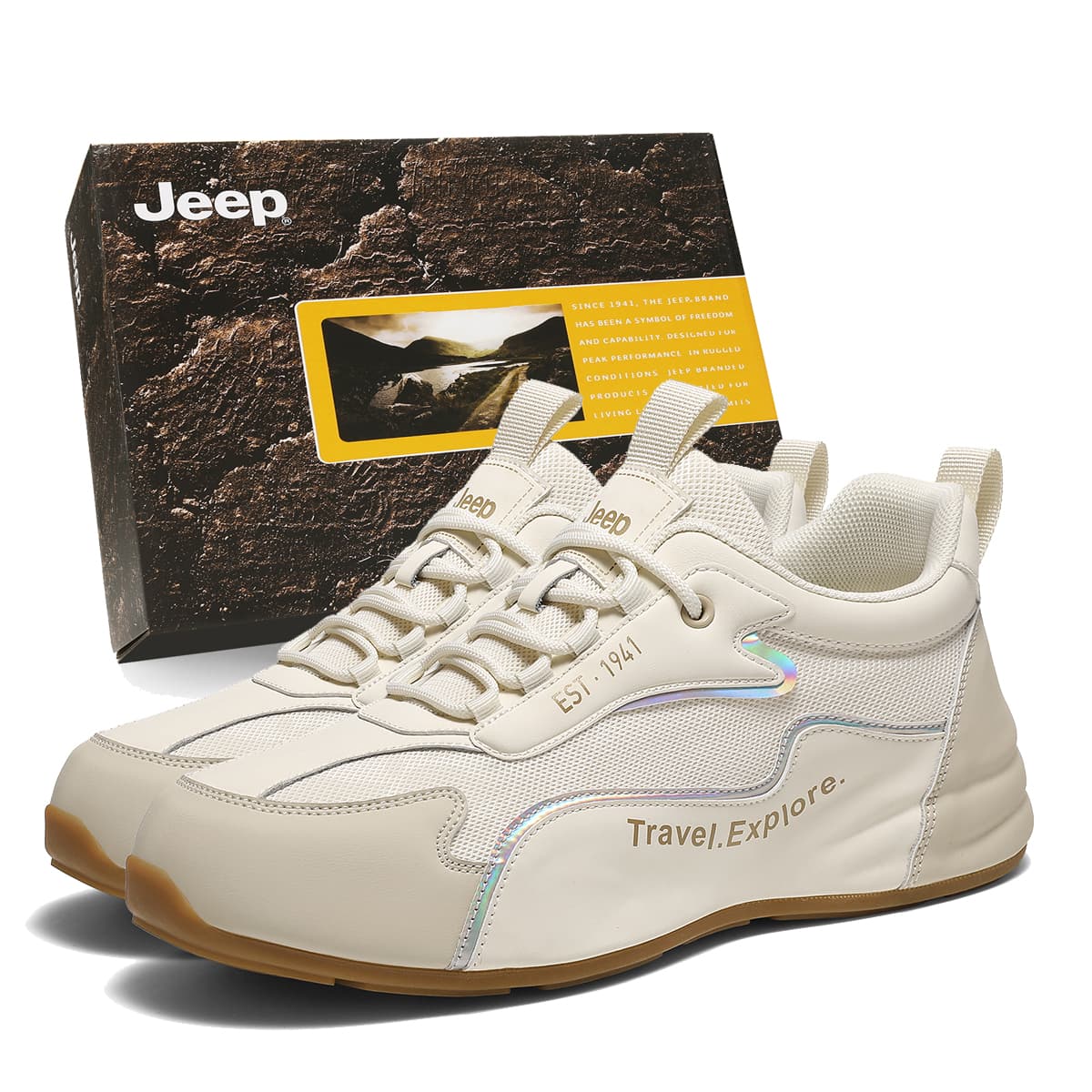 Кроссовки Jeep Wandering Step Износостойкий Дышащий Легкий Увеличивающий Высоту Низкий Топ Повседневная Обувь Мужская - изображение 6