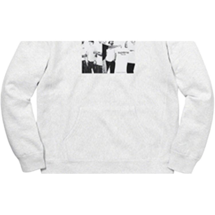 Кофта Supreme SS19 Classic Ad Hooded Sweatshirt Light Grey - изображение 4