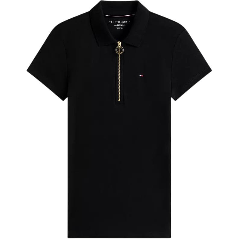 Tommy Hilfiger Slim Fit Essential Zip Polo T-Shirts Polos Dark Sable PoloPolo - изображение 1