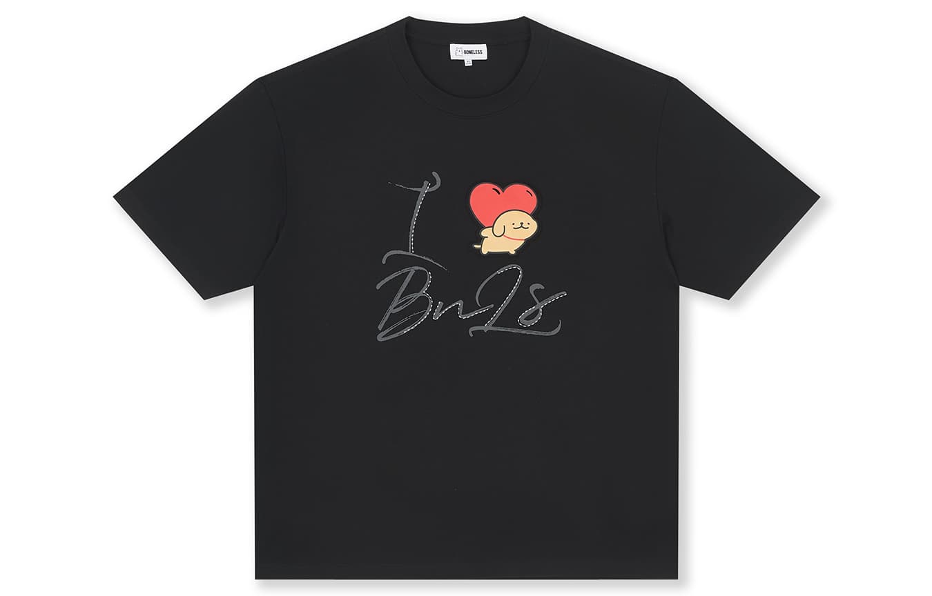 Футболка BONELES X Мальтезе Унисекс Футболка С Аппликацией И Принтом В Виде Сердца, Короткий Рукав, Удобный, Дышащий, Модный - изображение 1
