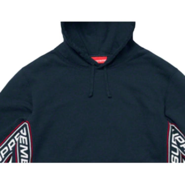 Кофта Supreme FW19 Week 3 Text Rib Hooded Sweatshirt logo - изображение 2