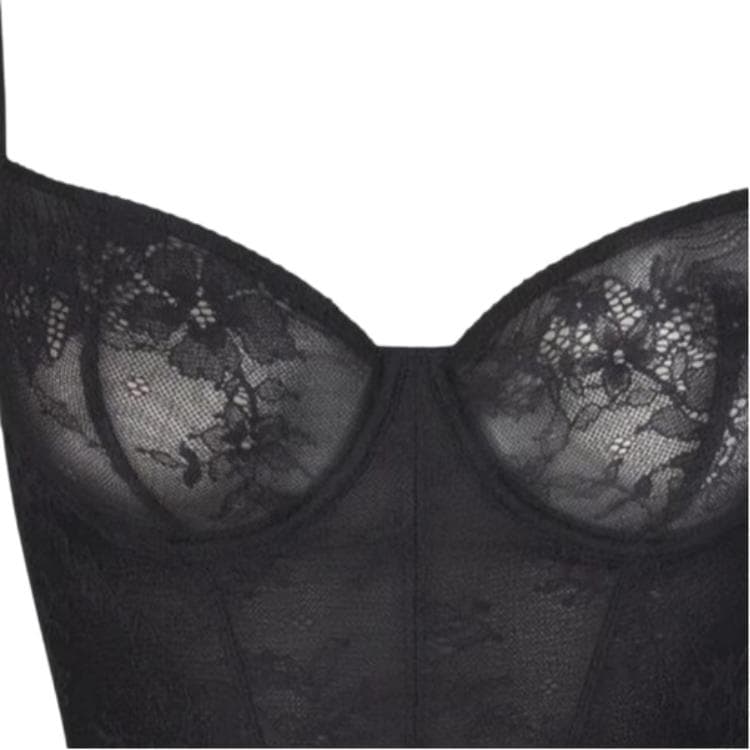 SKIMS ULTRA FINE LACE CORSET ONYX - изображение 3