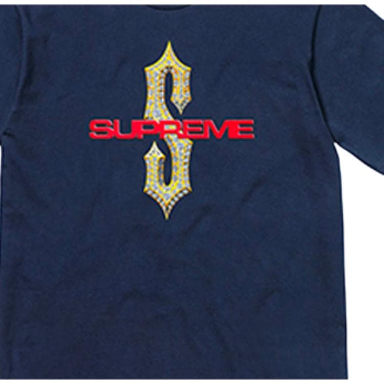 Футболка Supreme SS18 Diamonds Tee Navy T - изображение 5